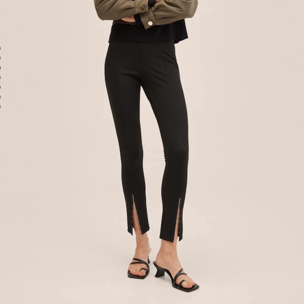 Mango Slit Hem Ponte XS NWT